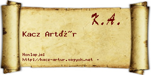 Kacz Artúr névjegykártya